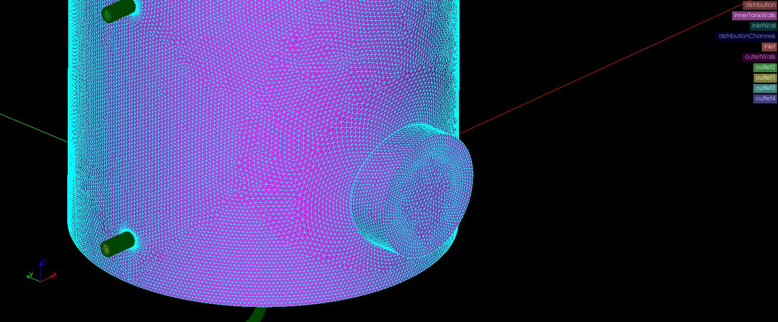 Image: Surface triangulation of the bottom part of the tank