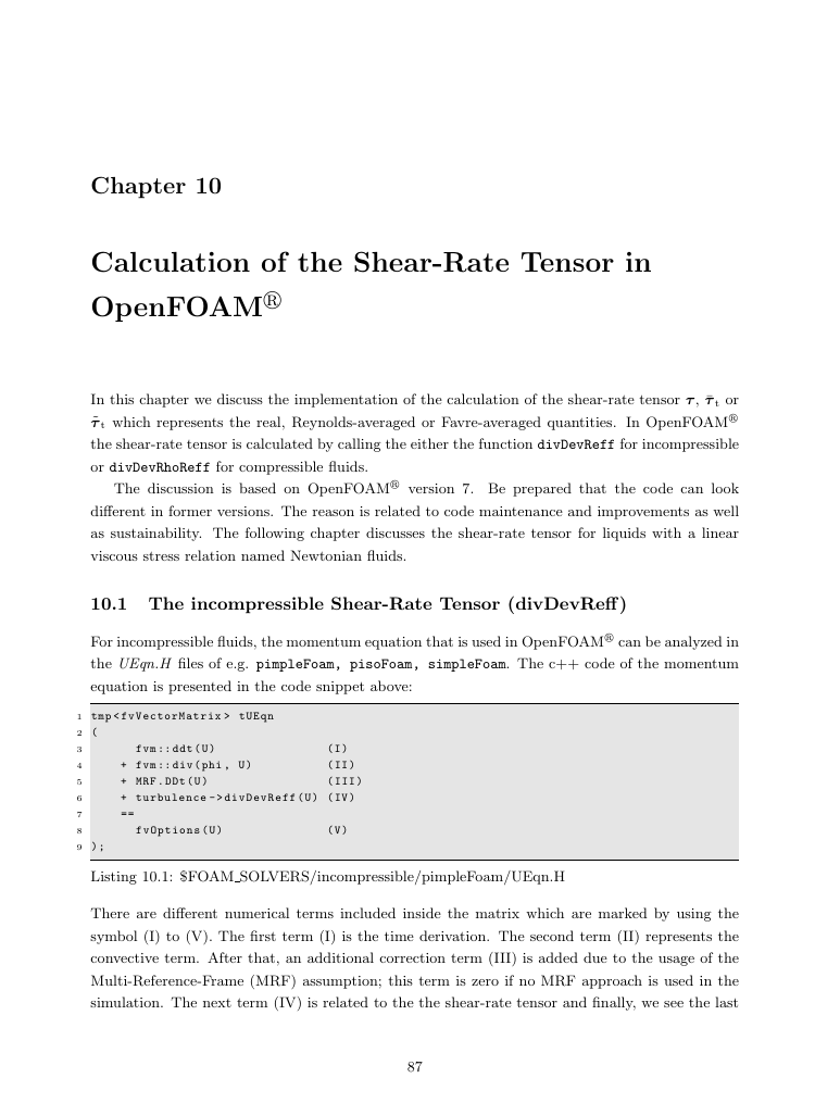 One page of the book related to the shear-rate tensor